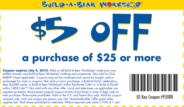 Save with 8 Active Build A Bear Discounts and Promo Codes for October 12222